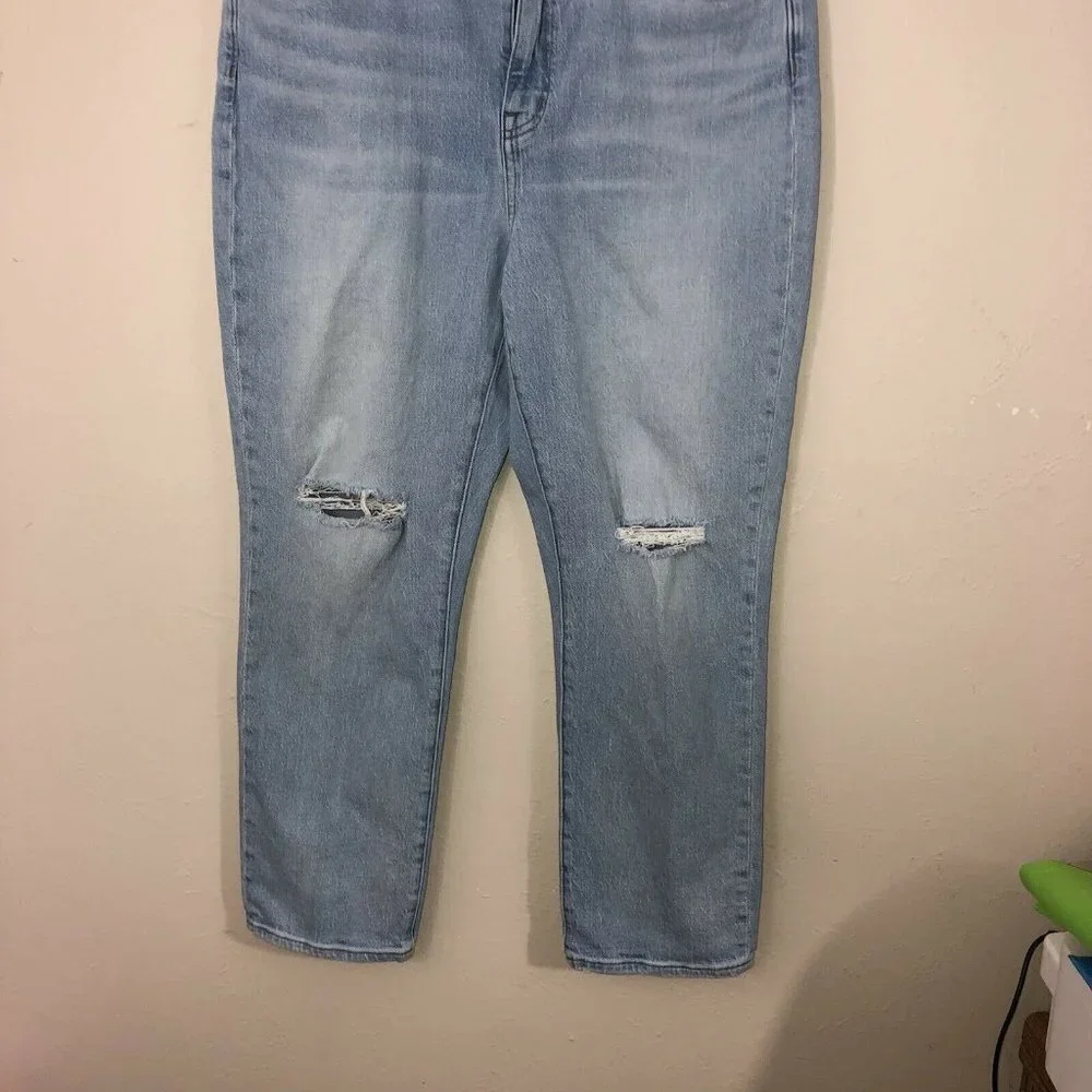 MADEWELL The Slim Boy Jean High Rise Crop Denim Light Wash Women’s Sz 32 - Picture 3 of 12